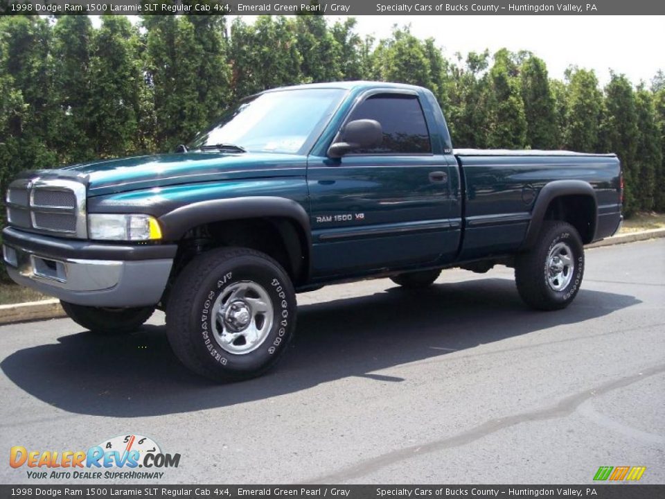 1998 Dodge Ram 1500 Laramie SLT Regular Cab 4x4 Emerald Green Pearl / Gray Photo #13