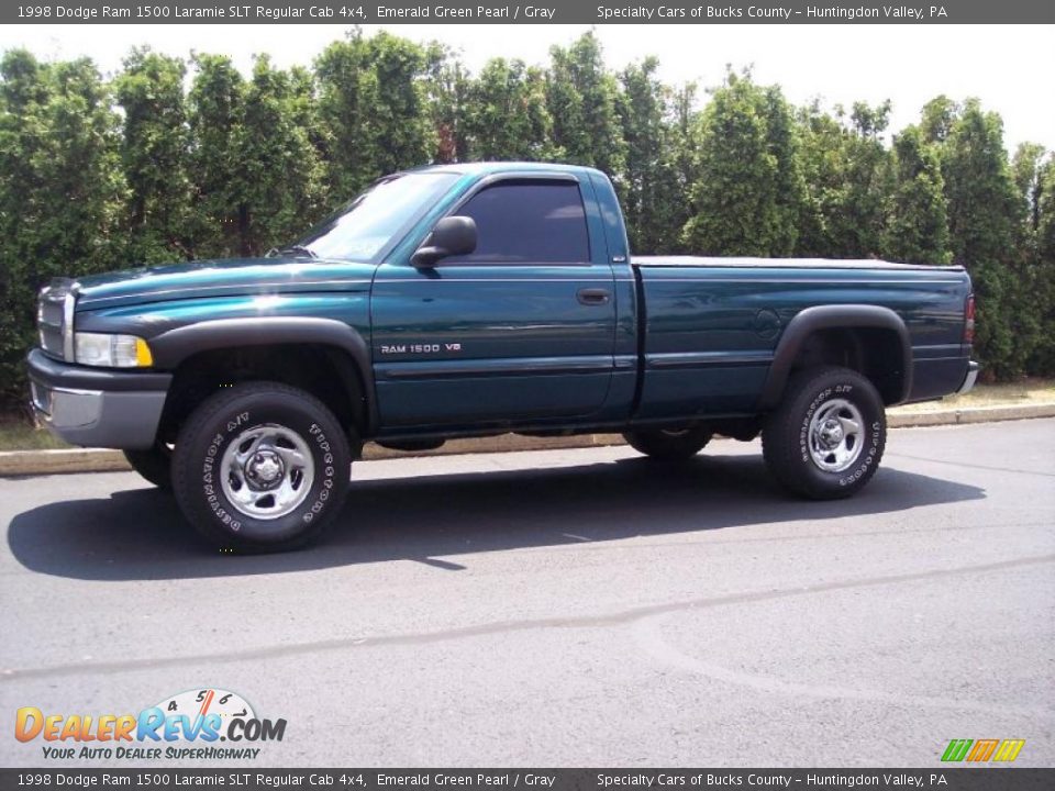 1998 Dodge Ram 1500 Laramie SLT Regular Cab 4x4 Emerald Green Pearl / Gray Photo #14