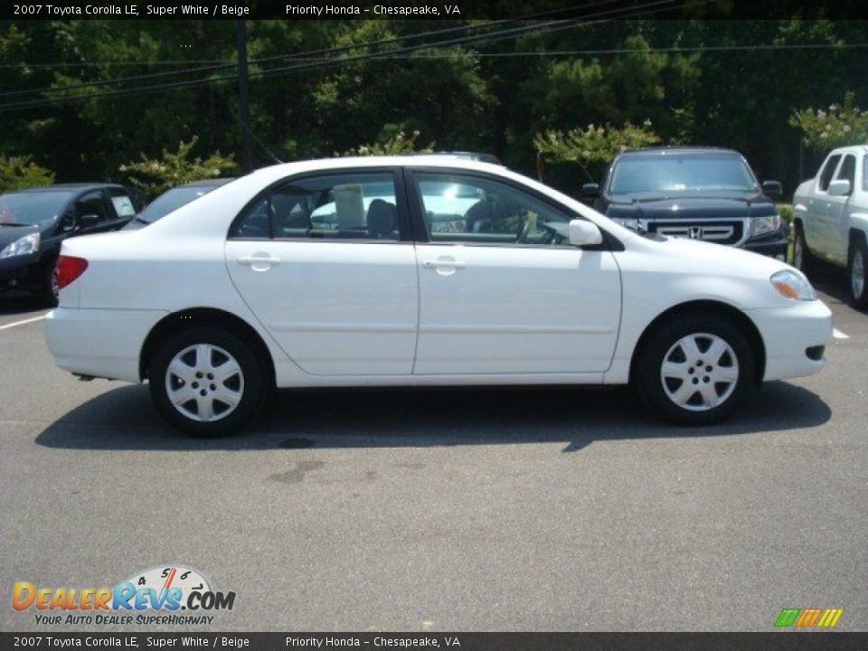 2007 Toyota Corolla LE Super White / Beige Photo #6