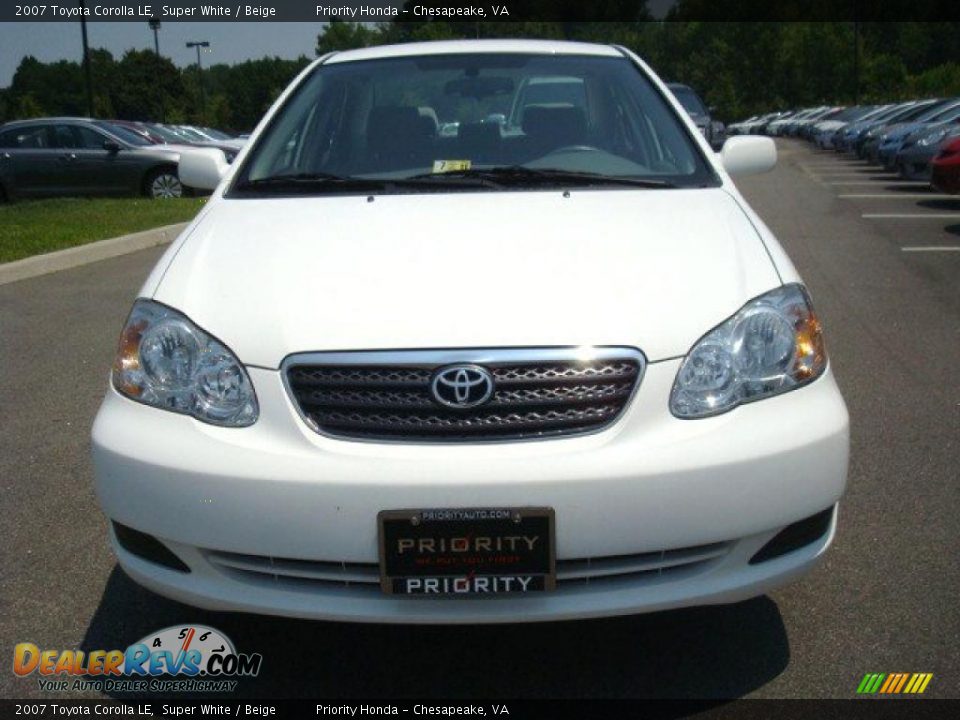 2007 Toyota Corolla LE Super White / Beige Photo #8