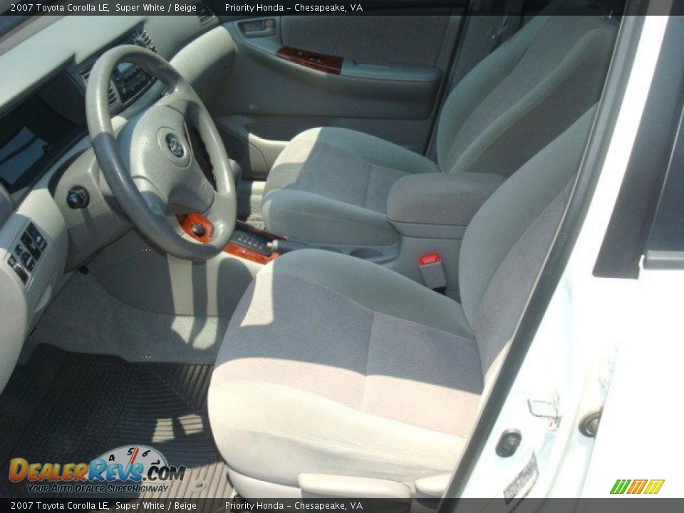 2007 Toyota Corolla LE Super White / Beige Photo #9