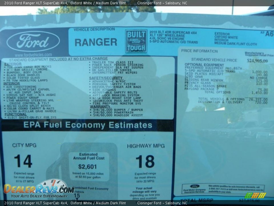 2010 Ford Ranger XLT SuperCab 4x4 Oxford White / Medium Dark Flint Photo #8
