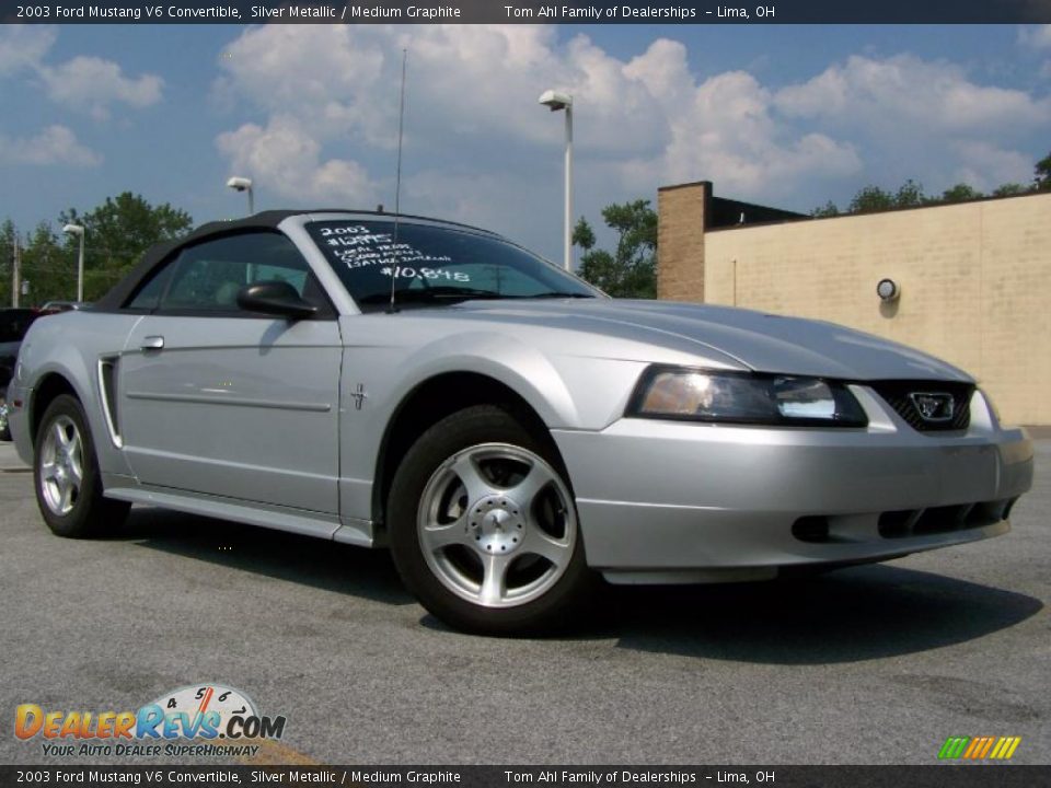 2003 Ford Mustang V6 Convertible Silver Metallic / Medium Graphite Photo #1