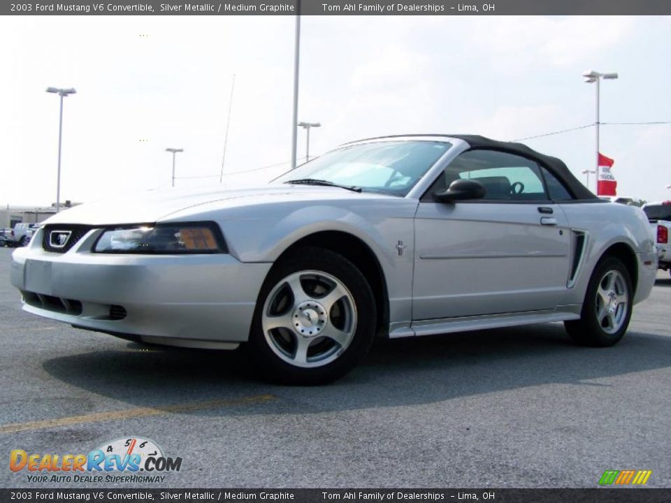 2003 Ford Mustang V6 Convertible Silver Metallic / Medium Graphite Photo #5