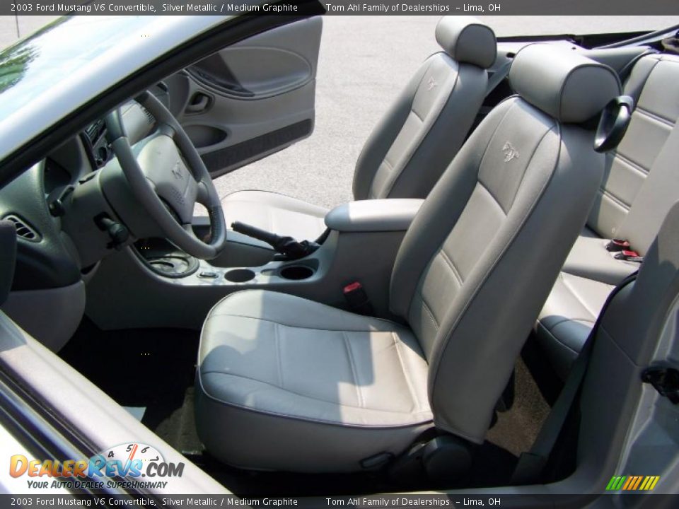 2003 Ford Mustang V6 Convertible Silver Metallic / Medium Graphite Photo #11