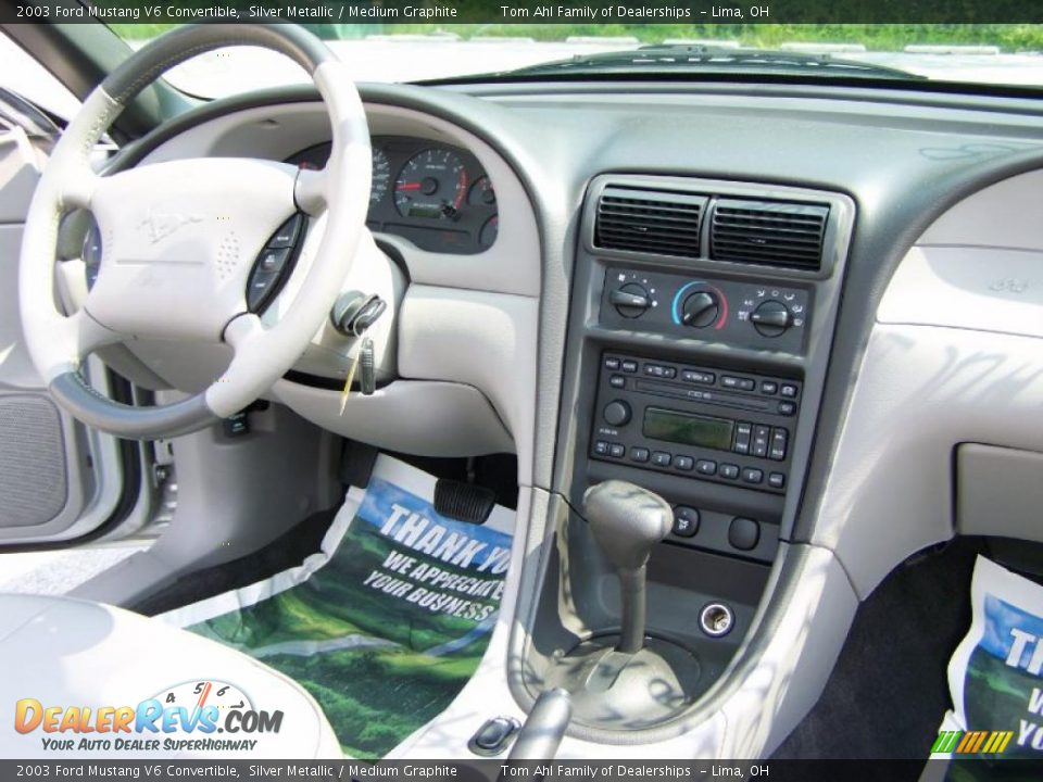 2003 Ford Mustang V6 Convertible Silver Metallic / Medium Graphite Photo #17