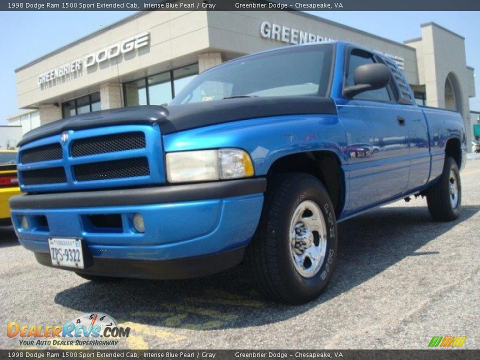 1998 Dodge Ram 1500 Sport Extended Cab Intense Blue Pearl / Gray Photo #1