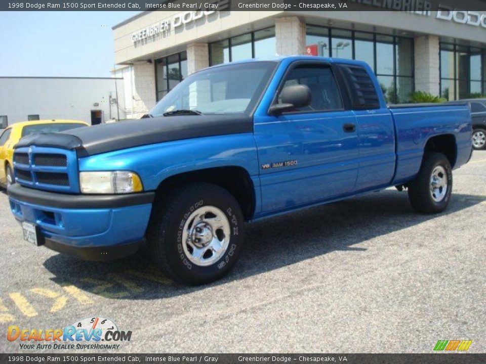 1998 Dodge Ram 1500 Sport Extended Cab Intense Blue Pearl / Gray Photo #2