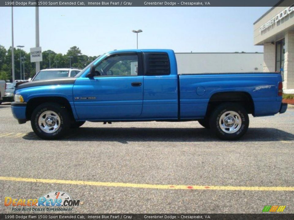 1998 Dodge Ram 1500 Sport Extended Cab Intense Blue Pearl / Gray Photo #3