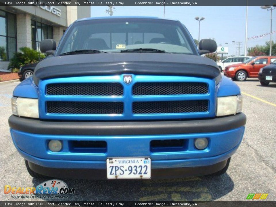 1998 Dodge Ram 1500 Sport Extended Cab Intense Blue Pearl / Gray Photo #8