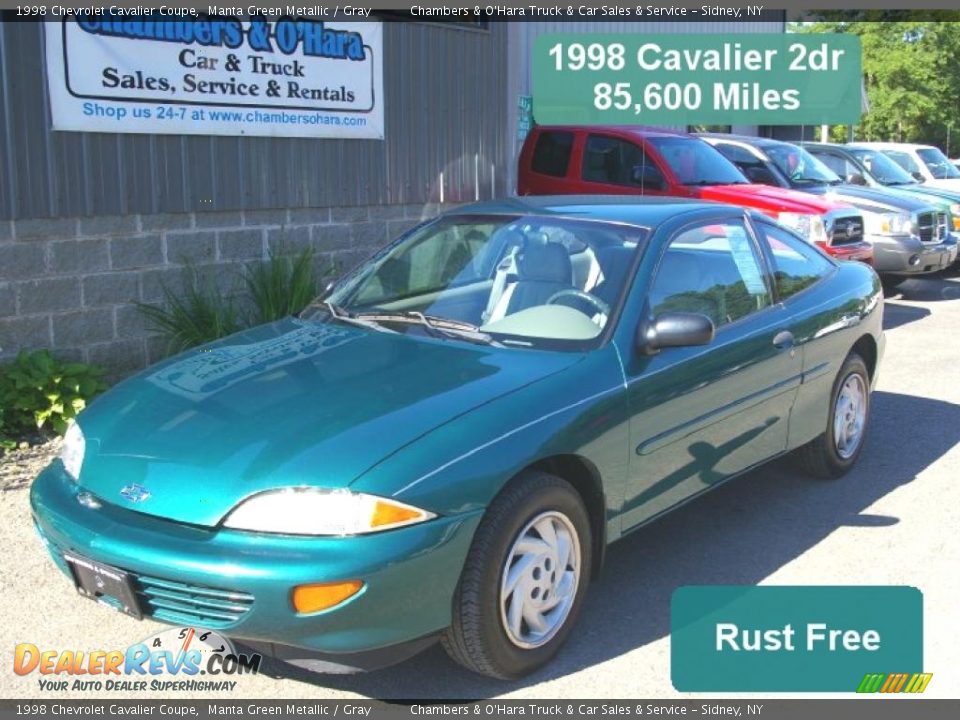 1998 Chevrolet Cavalier Coupe Manta Green Metallic / Gray Photo #1
