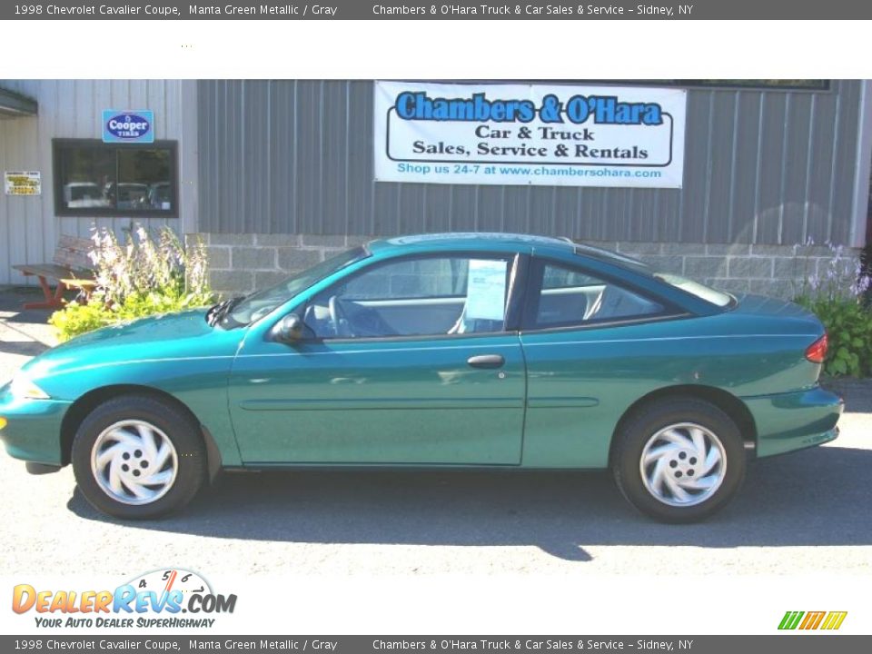 1998 Chevrolet Cavalier Coupe Manta Green Metallic / Gray Photo #2