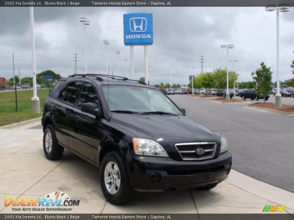 2003 Kia Sorento LX Ebony Black / Beige Photo #2