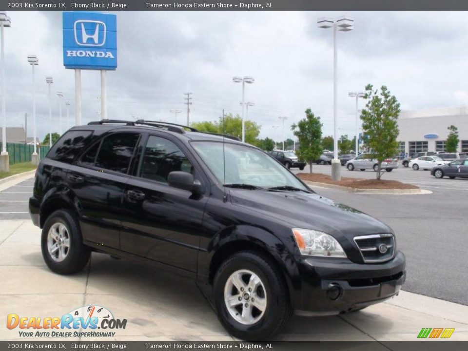 2003 Kia Sorento LX Ebony Black / Beige Photo #3