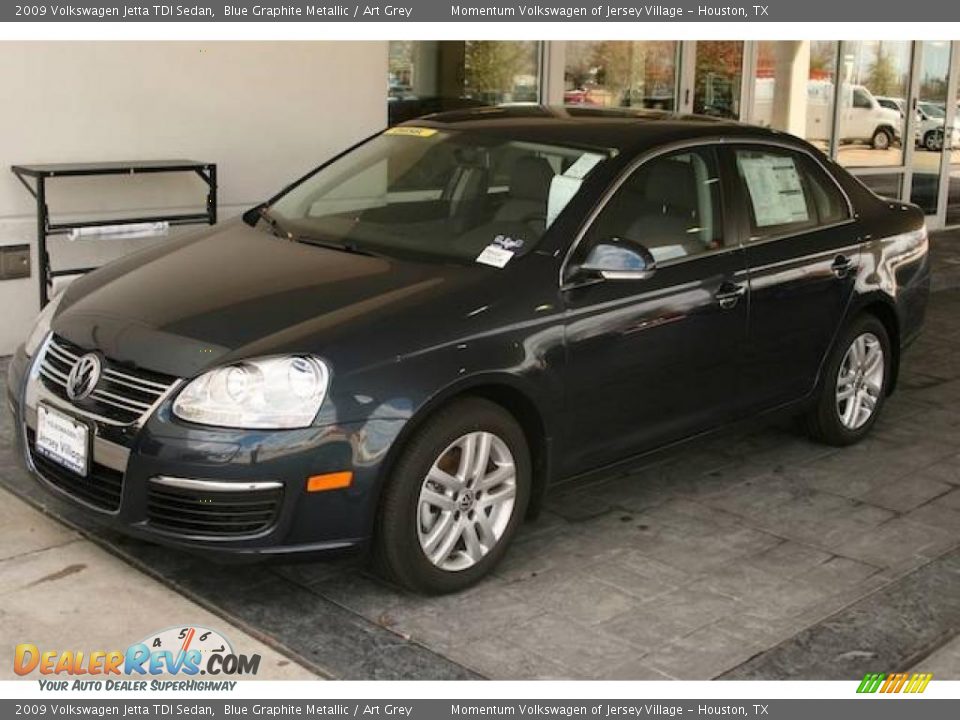 2009 Volkswagen Jetta TDI Sedan Blue Graphite Metallic / Art Grey Photo #4