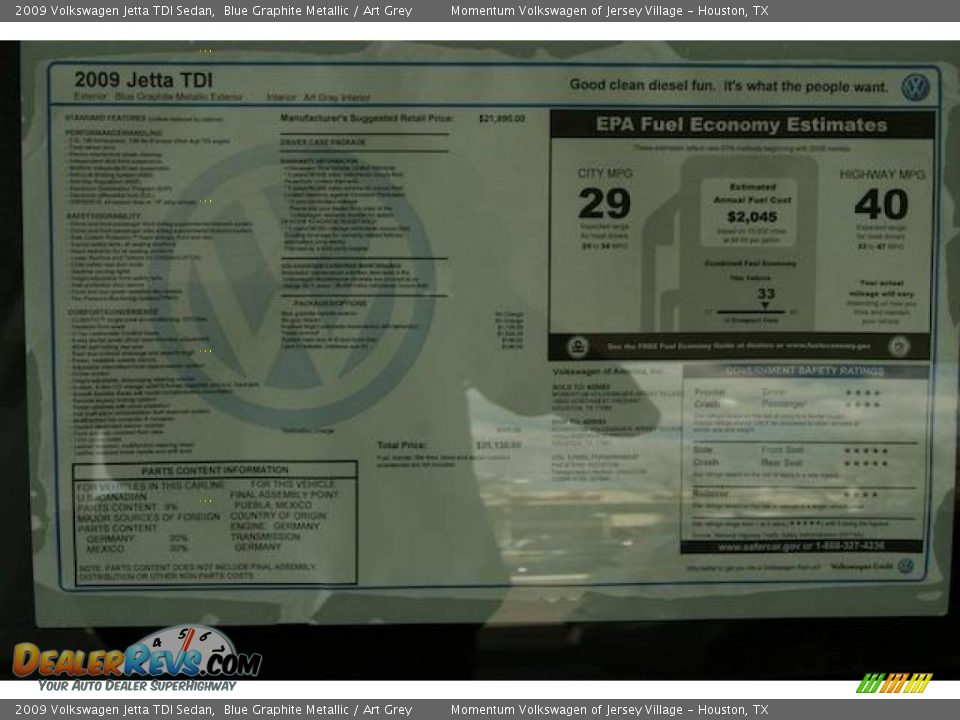 2009 Volkswagen Jetta TDI Sedan Blue Graphite Metallic / Art Grey Photo #23
