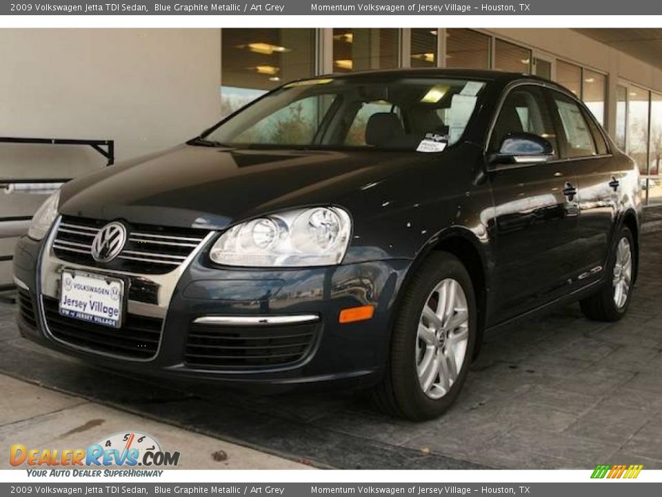 2009 Volkswagen Jetta TDI Sedan Blue Graphite Metallic / Art Grey Photo #24
