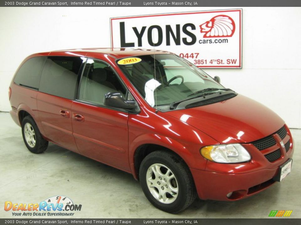 2003 Dodge Grand Caravan Sport Inferno Red Tinted Pearl / Taupe Photo #23