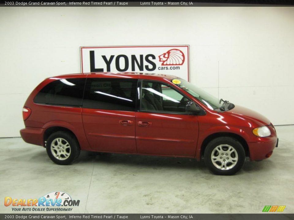 2003 Dodge Grand Caravan Sport Inferno Red Tinted Pearl / Taupe Photo #24