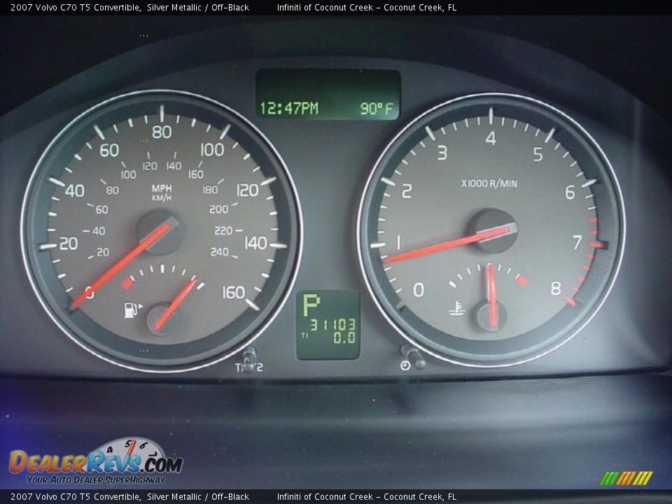2007 Volvo C70 T5 Convertible Silver Metallic / Off-Black Photo #27