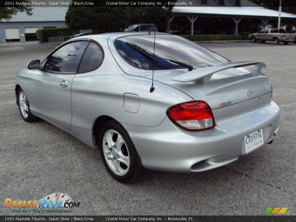 2001 Hyundai Tiburon Super Silver / Black/Gray Photo #3
