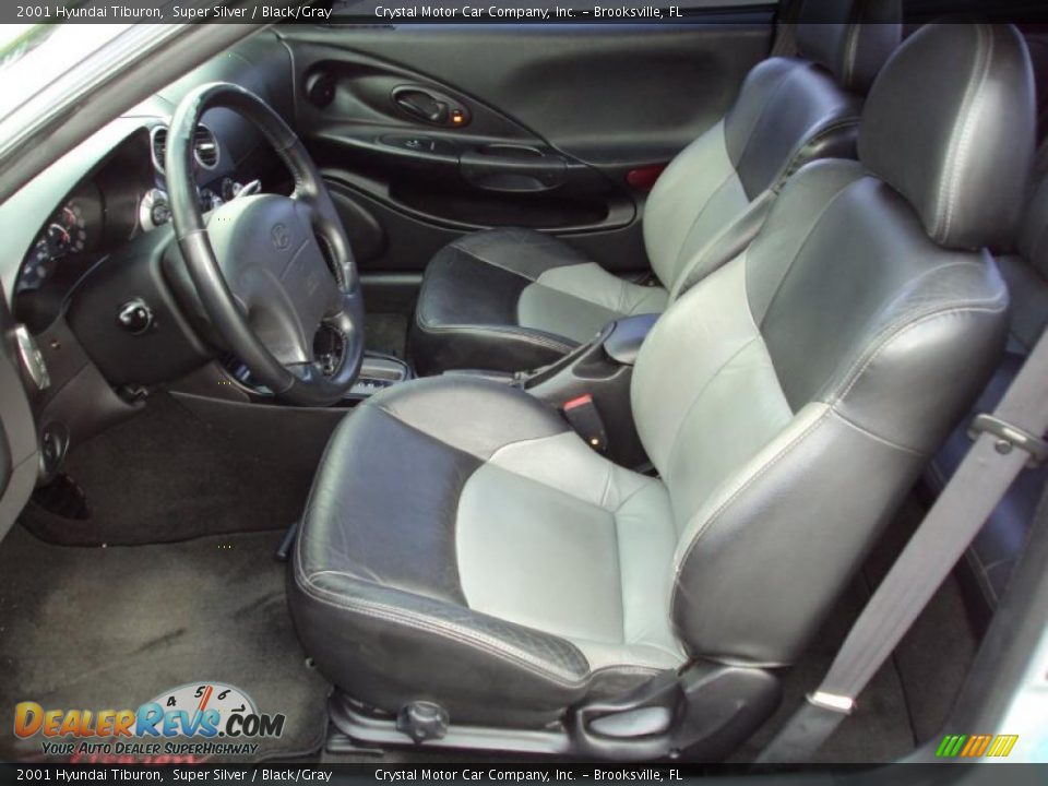 2001 Hyundai Tiburon Super Silver / Black/Gray Photo #4