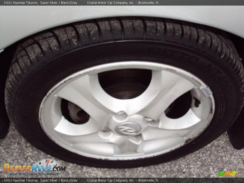 2001 Hyundai Tiburon Super Silver / Black/Gray Photo #13