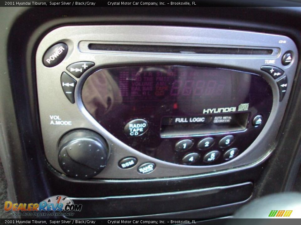 2001 Hyundai Tiburon Super Silver / Black/Gray Photo #18