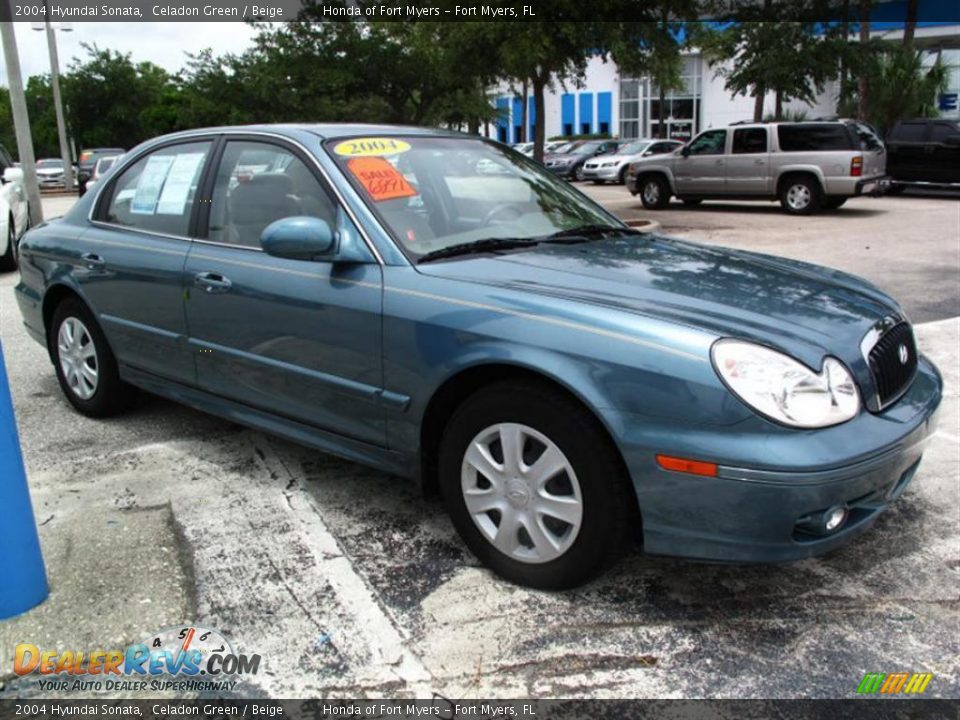 2004 Hyundai Sonata Celadon Green / Beige Photo #2