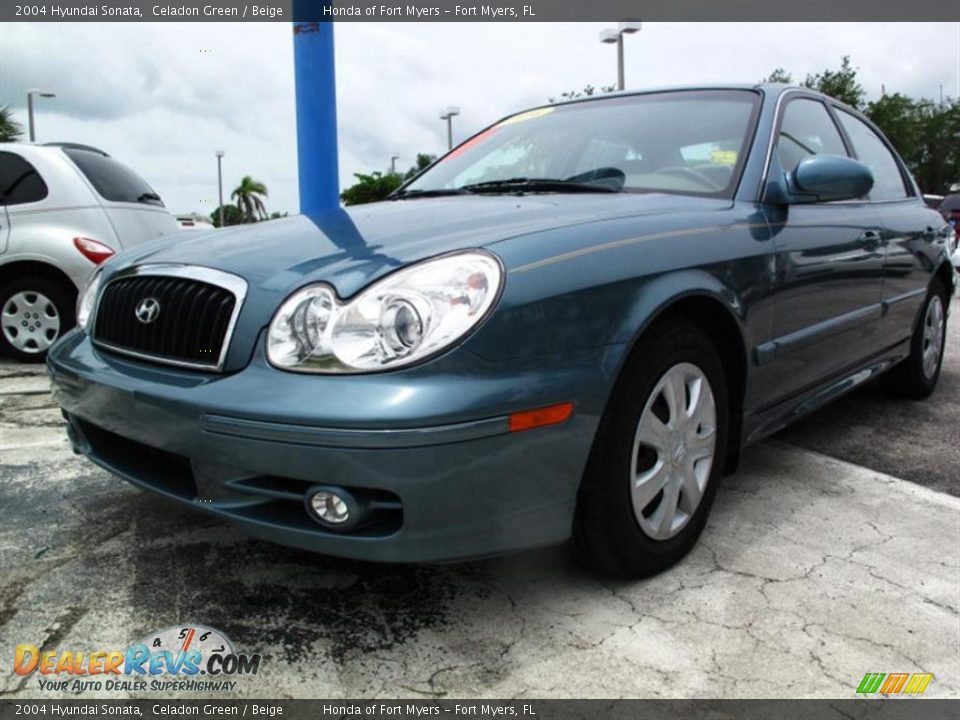 2004 Hyundai Sonata Celadon Green / Beige Photo #6