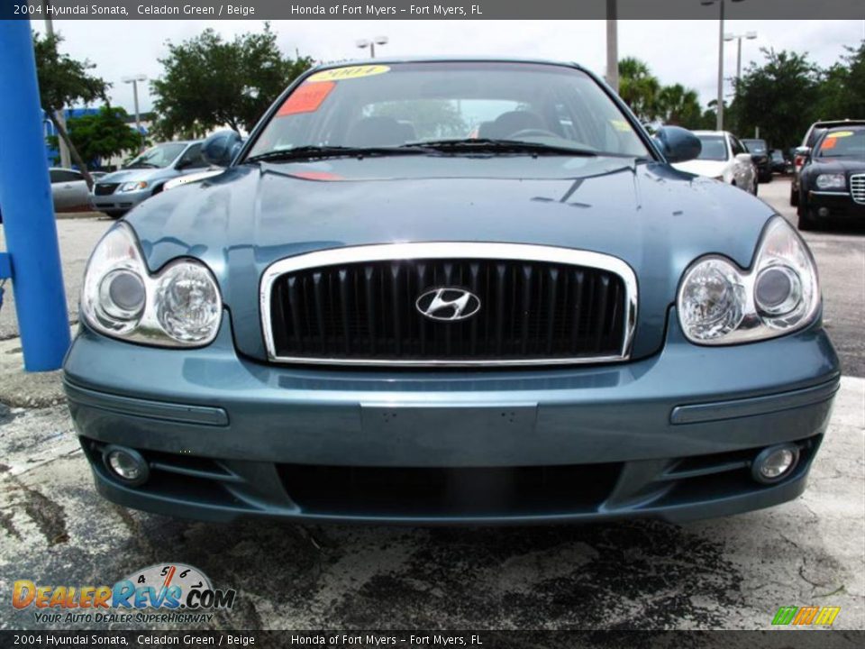 2004 Hyundai Sonata Celadon Green / Beige Photo #7