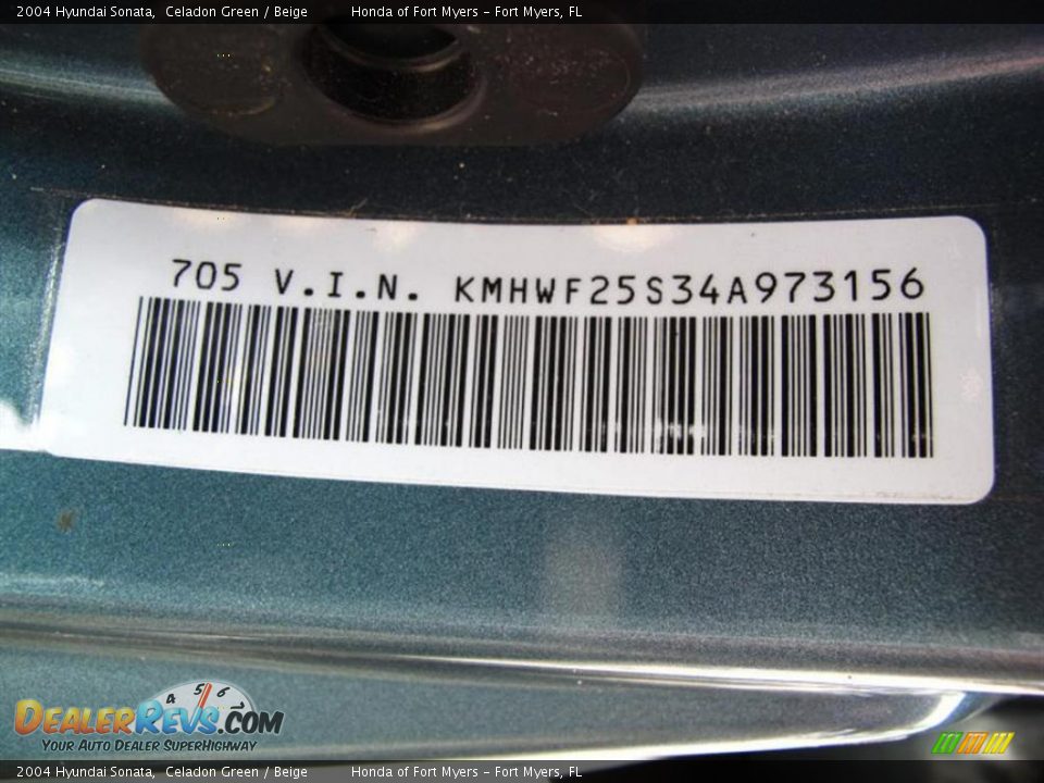 2004 Hyundai Sonata Celadon Green / Beige Photo #20