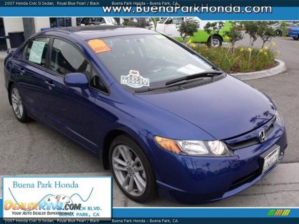 2007 Honda Civic Si Sedan Royal Blue Pearl / Black Photo #1