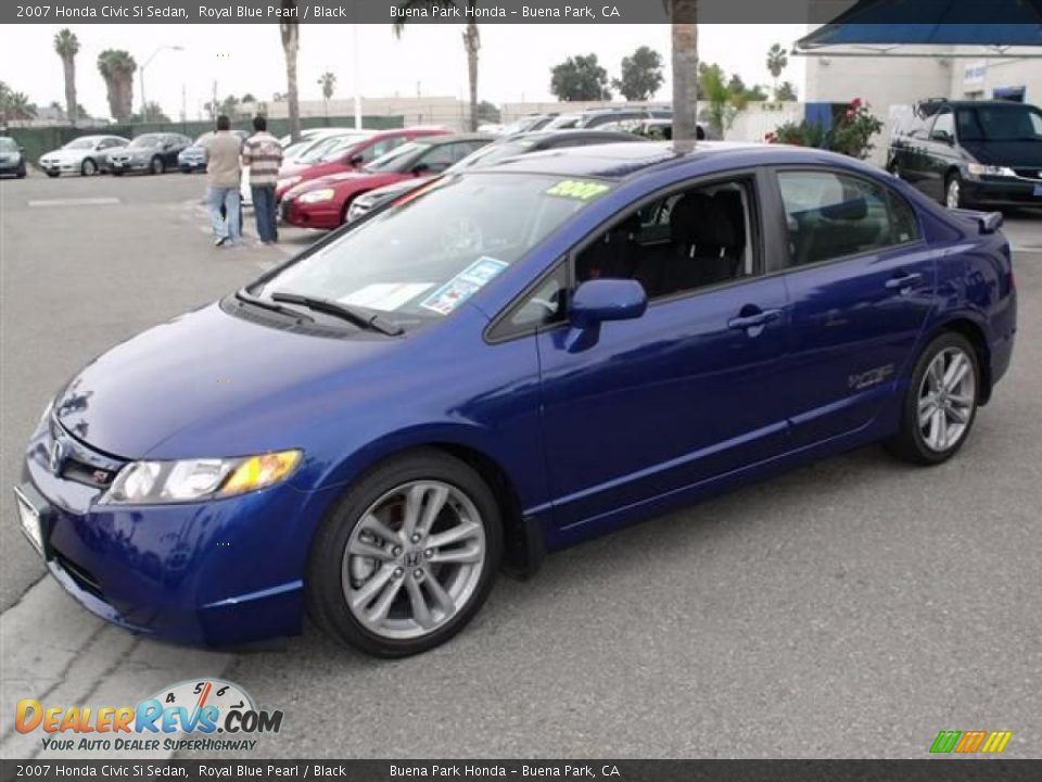 2007 Honda Civic Si Sedan Royal Blue Pearl / Black Photo #3