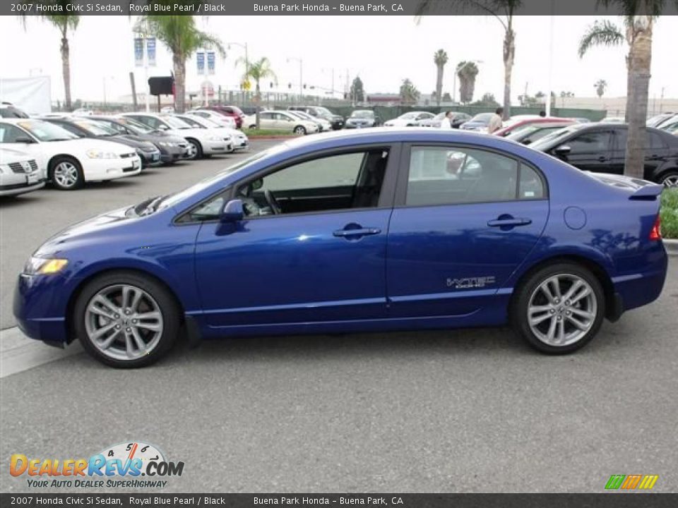 2007 Honda Civic Si Sedan Royal Blue Pearl / Black Photo #4