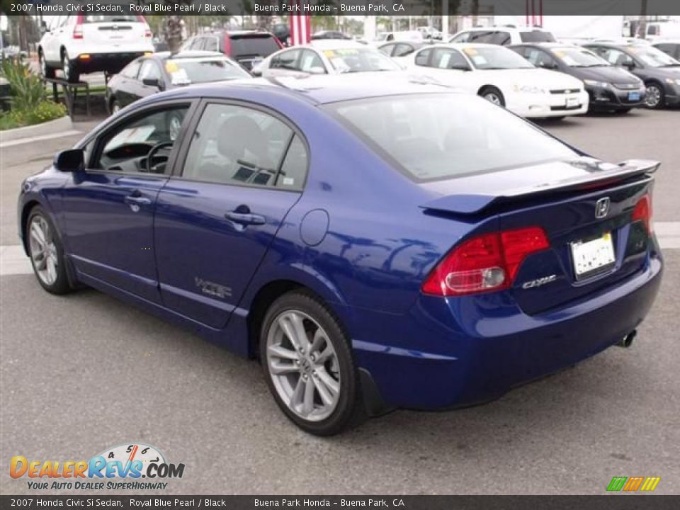 2007 Honda Civic Si Sedan Royal Blue Pearl / Black Photo #5