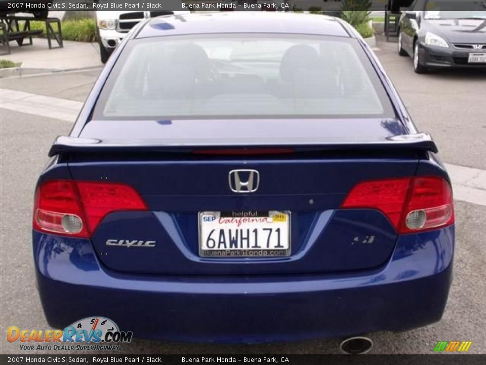 2007 Honda Civic Si Sedan Royal Blue Pearl / Black Photo #6