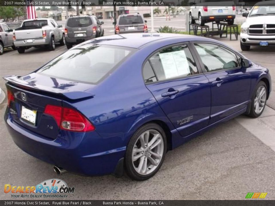 2007 Honda Civic Si Sedan Royal Blue Pearl / Black Photo #7