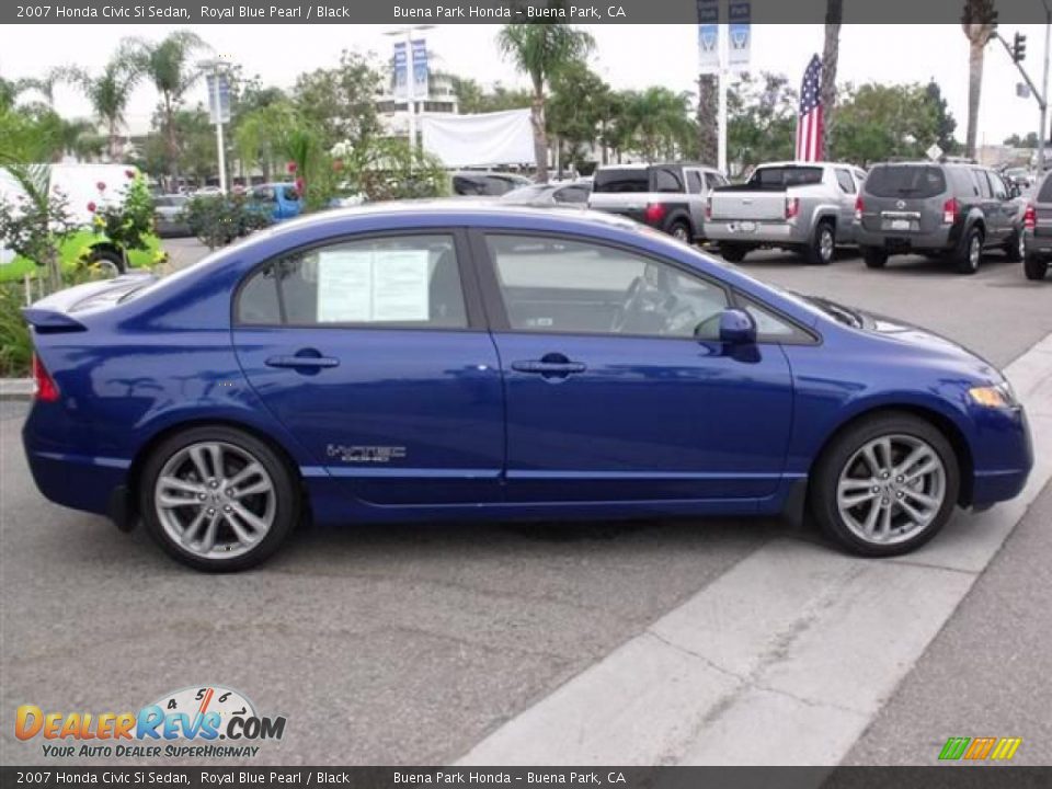 2007 Honda Civic Si Sedan Royal Blue Pearl / Black Photo #8