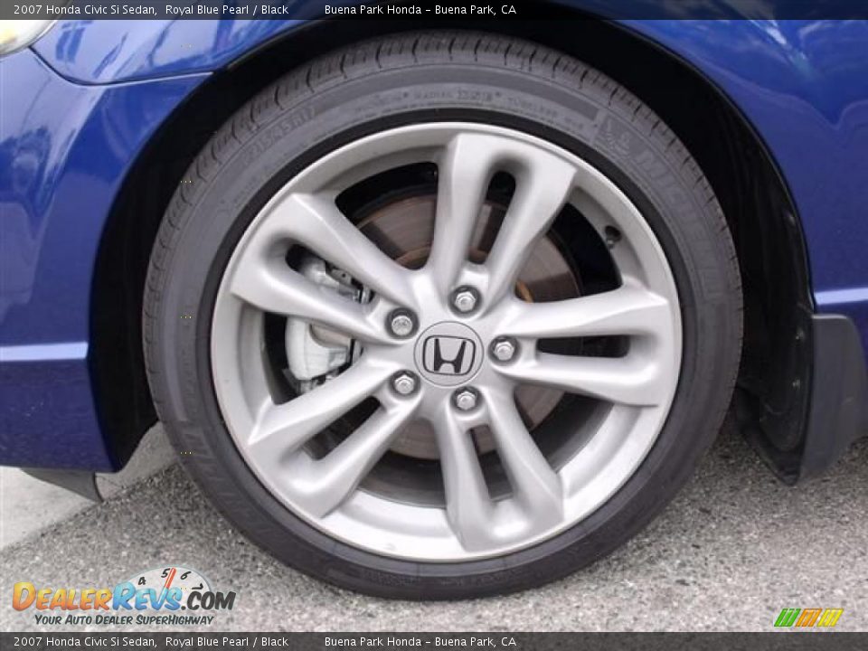 2007 Honda Civic Si Sedan Royal Blue Pearl / Black Photo #9