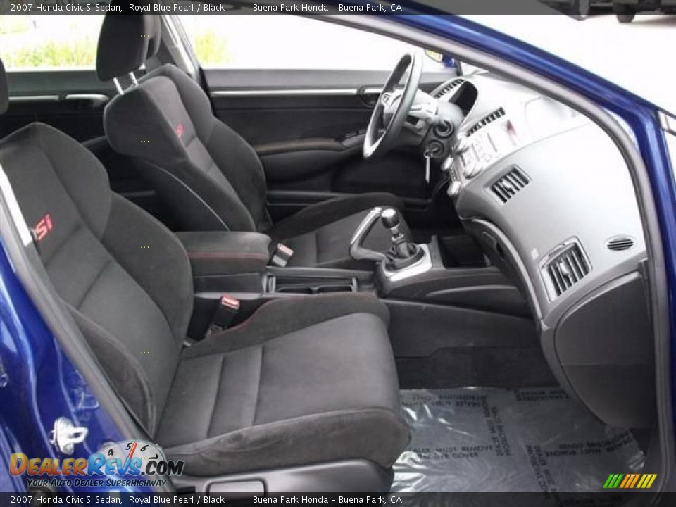 2007 Honda Civic Si Sedan Royal Blue Pearl / Black Photo #13