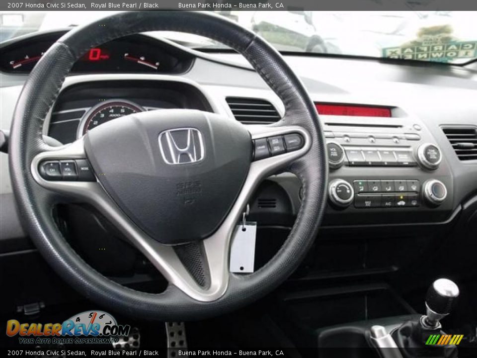 2007 Honda Civic Si Sedan Royal Blue Pearl / Black Photo #17