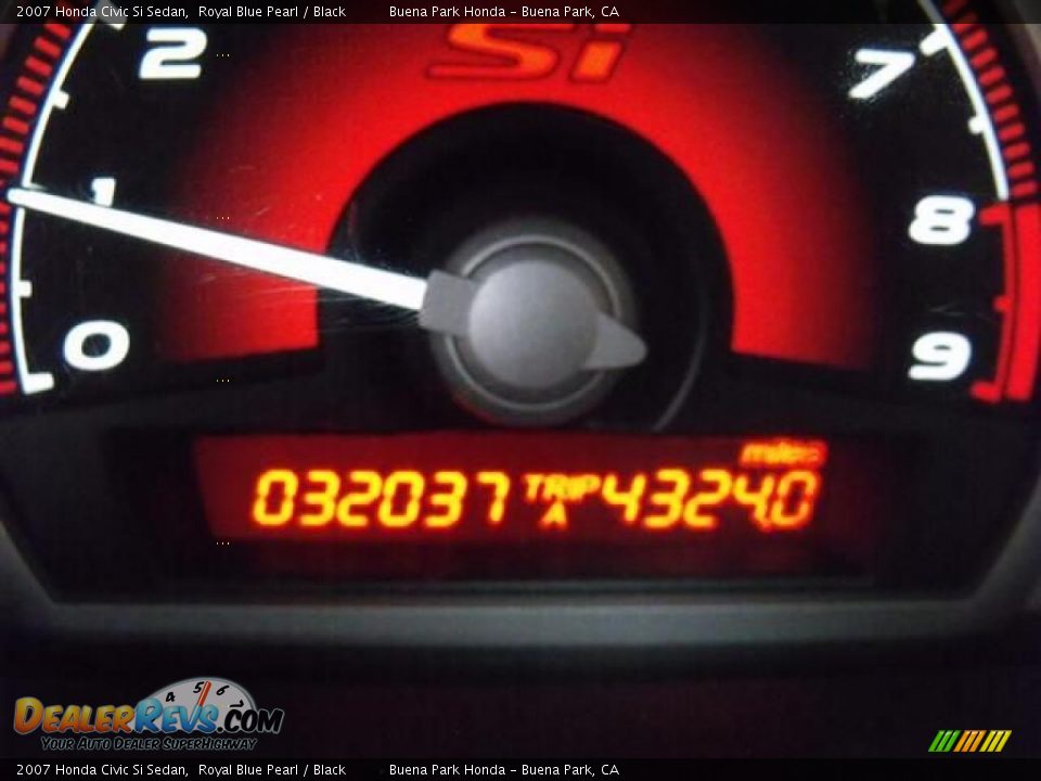 2007 Honda Civic Si Sedan Royal Blue Pearl / Black Photo #22