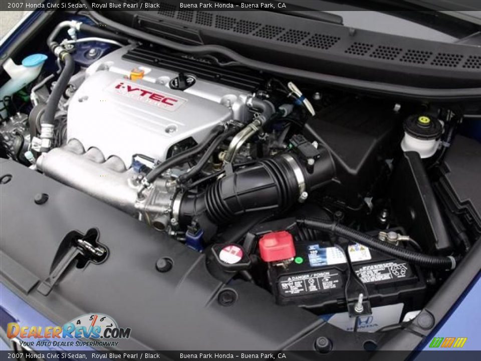 2007 Honda Civic Si Sedan Royal Blue Pearl / Black Photo #29