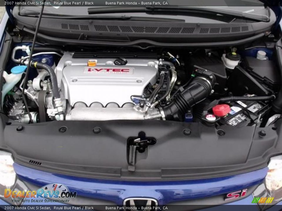 2007 Honda Civic Si Sedan Royal Blue Pearl / Black Photo #31