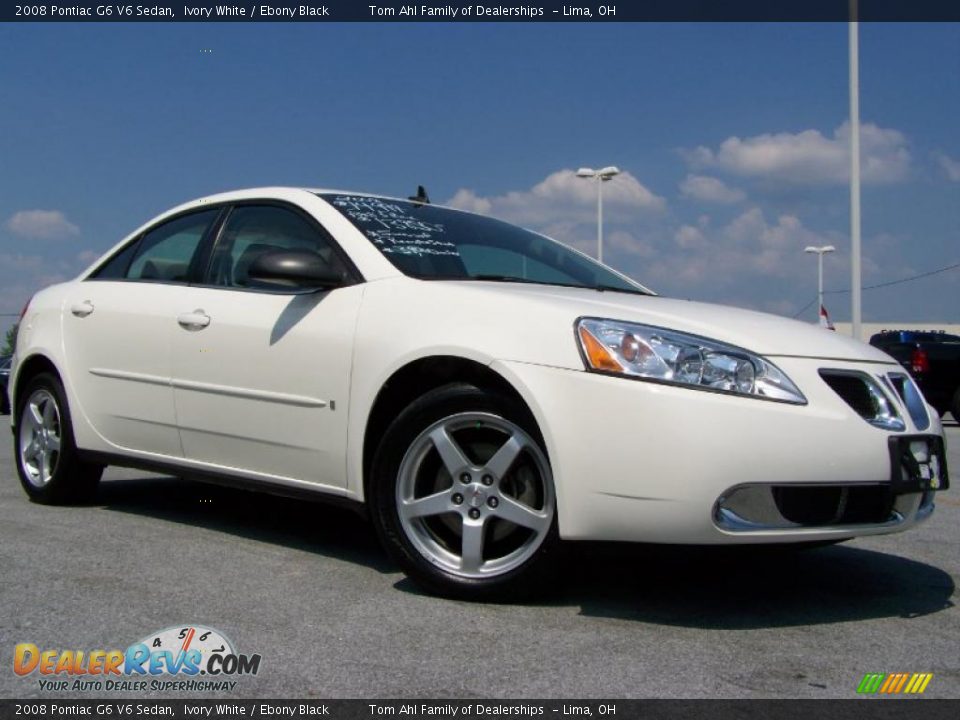 2008 Pontiac G6 V6 Sedan Ivory White / Ebony Black Photo #1