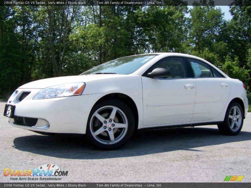 2008 Pontiac G6 V6 Sedan Ivory White / Ebony Black Photo #4