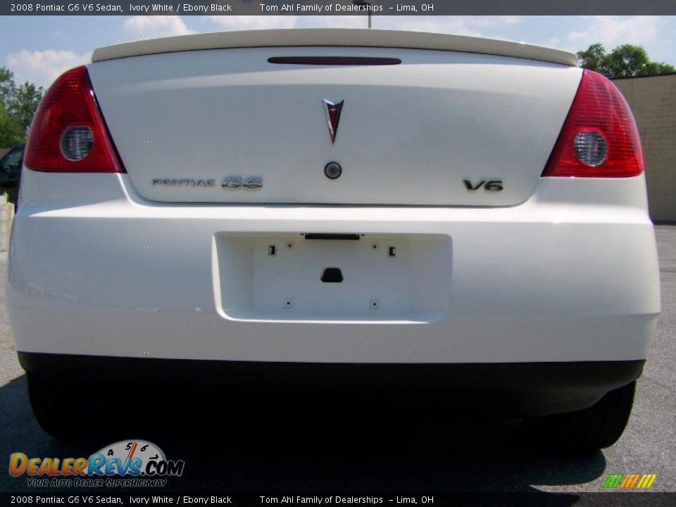 2008 Pontiac G6 V6 Sedan Ivory White / Ebony Black Photo #5