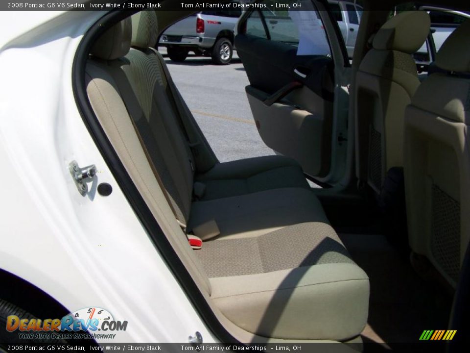 2008 Pontiac G6 V6 Sedan Ivory White / Ebony Black Photo #12