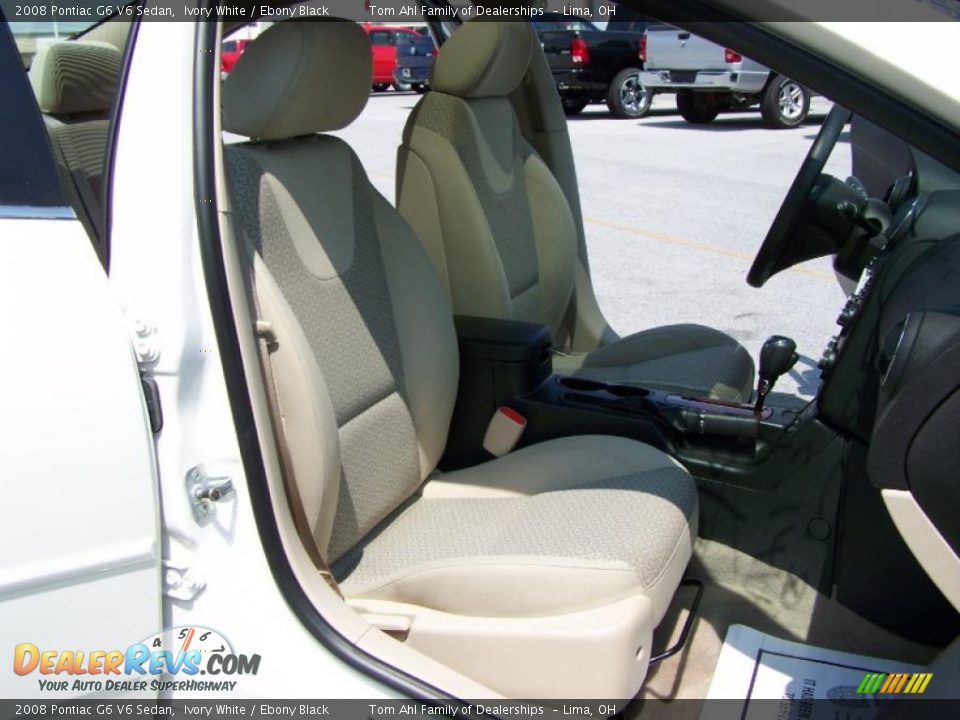 2008 Pontiac G6 V6 Sedan Ivory White / Ebony Black Photo #13